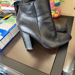 Shoe Dazzle Black Heeled Boots with Zipper